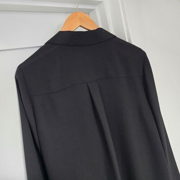 🆕️ BCBGMAXAZRIA Double-Breasted Crepe Blazer Blouse in Black - Picture 6 of 13